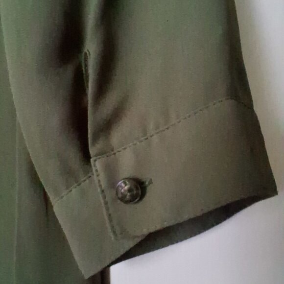 Women's Reitmans Olive Green 3/4 Length Sleeve Blouse, Braid & Gold Buttons, 3 - Picture 7 of 15